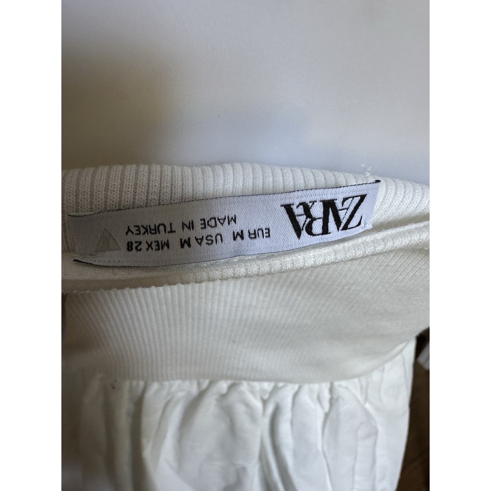 ZARA White Eyelet Embroidered Sleeveless Dress Size M NWT Summer Casual Cotton - Picture 7 of 9